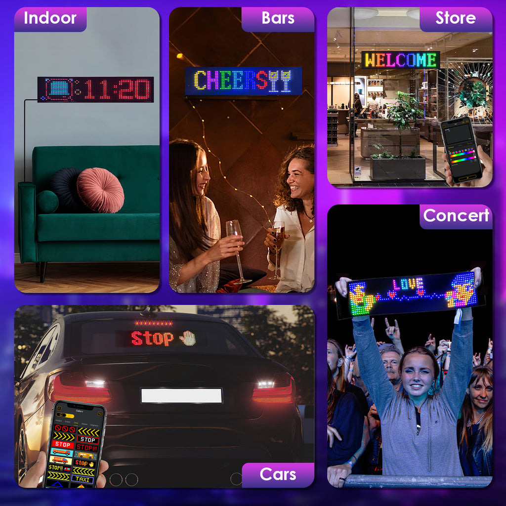 LED Car Signs | APP Remote Control | Text Patterns Animations